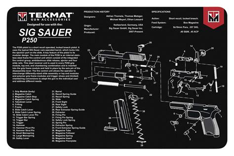 TekMat TEKR17SIGP250 Original Cleaning Mat Sig P250 Parts Diagram 11" x ...