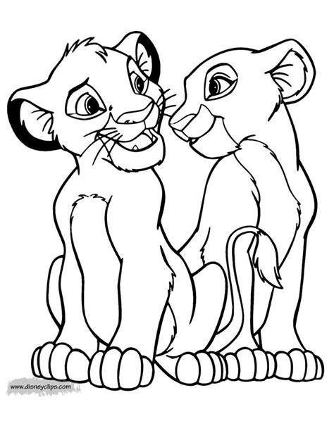 Nala And Simba Coloring Pages | Lion king drawings, Lion coloring pages ...