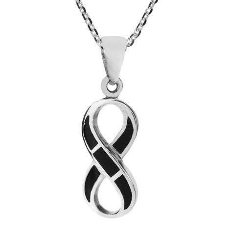 Love Forever Infinity Symbol Black Onyx .925 Silver Necklace - Walmart.com