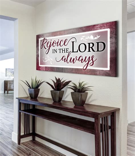 Christian Wall Art: Rejoice In The Lord (Wood Frame Ready To Hang ...