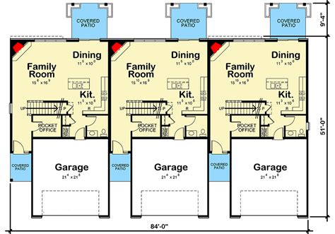 3-Unit Multi-Family Home Plan - 42585DB | Architectural Designs - House ...