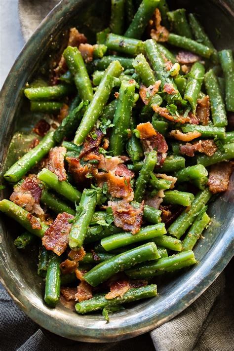 Simple Green Beans with Bacon (Fresh or Canned!) - Oh Sweet Basil | Recipe | Green beans, Easy ...