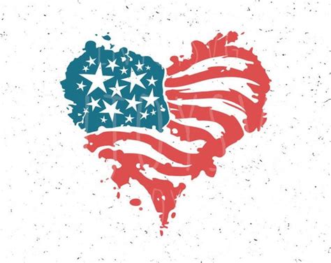 Distressed Flag Svg, Distressed Flag USA Svg, Heart American Flag Svg ...