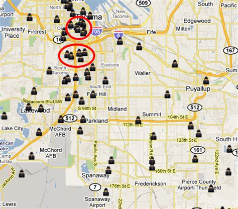 SpotCrime - The Public's Crime Map: Tacoma, WA -- Burglary Map