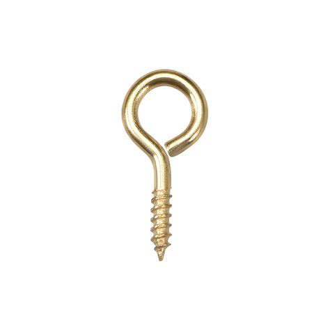 1.1" Small Screw Eye Hooks Self Tapping Screws Screw-in Hanger Eye-Shape Ring Hooks Gold 50pcs ...