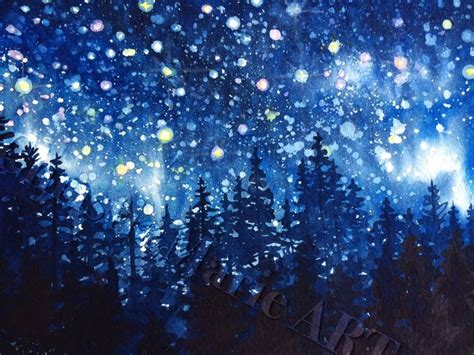 Night Forest Painting at PaintingValley.com | Explore collection of Night Forest Painting