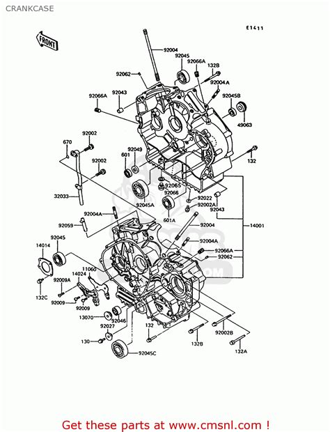 Kawasaki VN750A13 VULCAN 750 1997 USA CALIFORNIA CRANKCASE - buy original CRANKCASE spares online