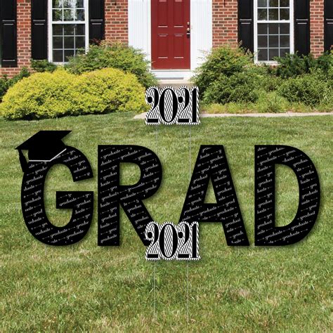 Big Dot of Happiness Graduation Cheers - Grad Yard Sign Outdoor Lawn Decorations - 2021 ...