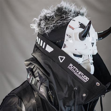 Handcrafted Cyberpunk Oni Mask - Limited Stock Available| CYBER TECHWEAR®