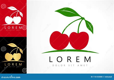 Cherry logo vector stock vector. Illustration of fruit - 116103080