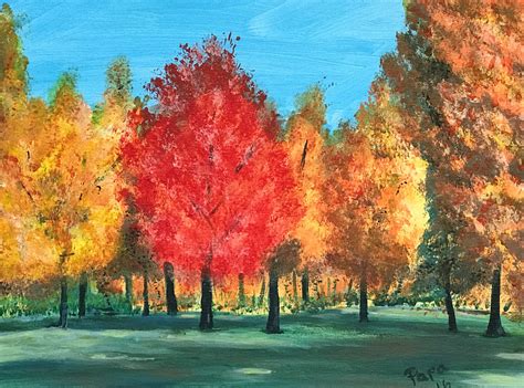 Pin by Lisa on Paintings by Papa | Painting, Autumn trees, Acrylic painting