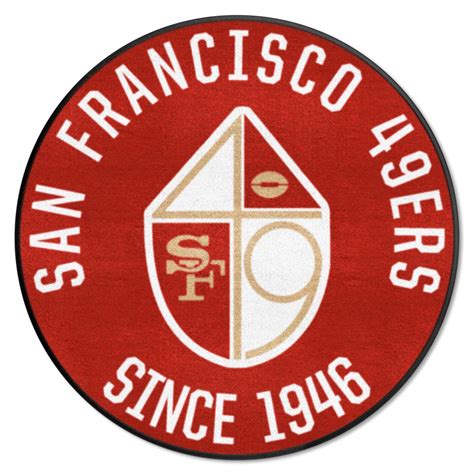 Officially Licensed NFL San Francisco 49ers 27" Round Vintage Logo Rug ...