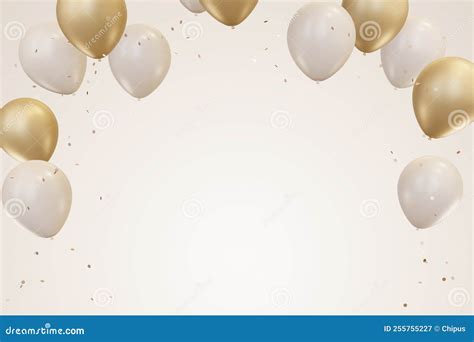 Gold and Pink Balloons. Pastel Pink Background. Stock Illustration ...