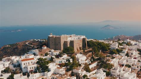 Isle Of Patmos Bible Greece Castle Travel Stock Footage SBV-337947992 - Storyblocks