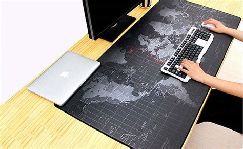 Extra Large Mouse Pad -World Map Gaming or Work Desk Anti-slip Rubber ...