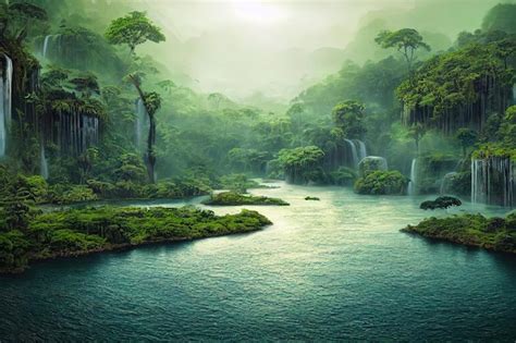 Premium Photo | Amazon Rainforest Brazil Rainforest and Amazon River span several countries in ...