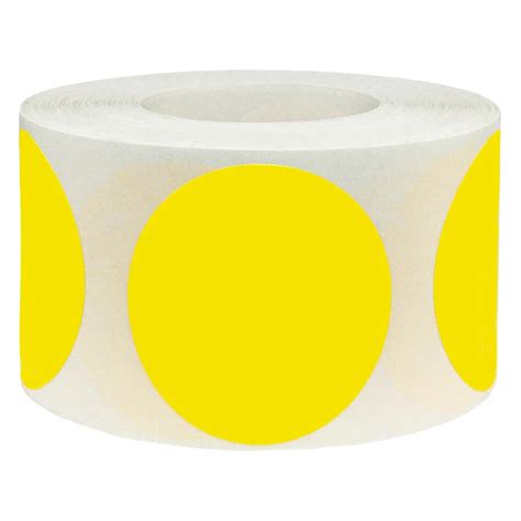 Yellow Labels for Color Coding | 1.25" Round | 500/Roll | InStockLabels.com