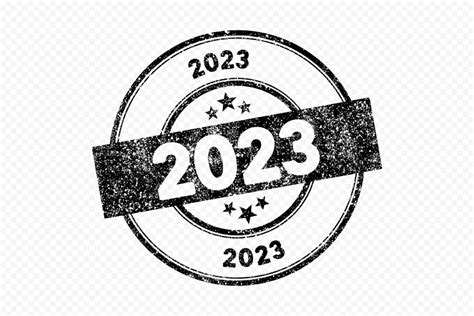 2023 Black Round Year Date Stamp HD PNG | Citypng