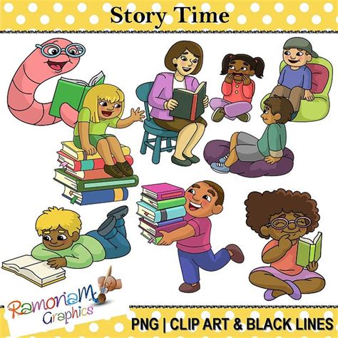 Story Time Children and Books Clip Art - Etsy