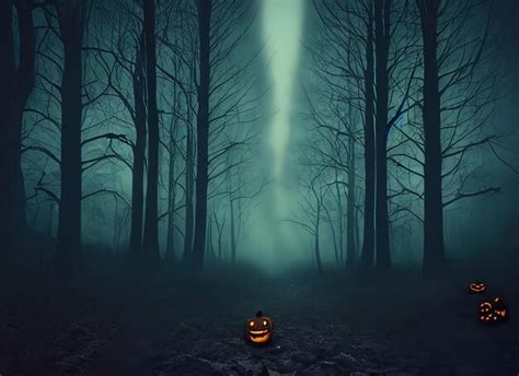 Premium AI Image | dark spooky realistic Halloween forest