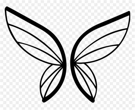 Silhouette Of A At - Butterfly Wings Clipart, HD Png Download - vhv