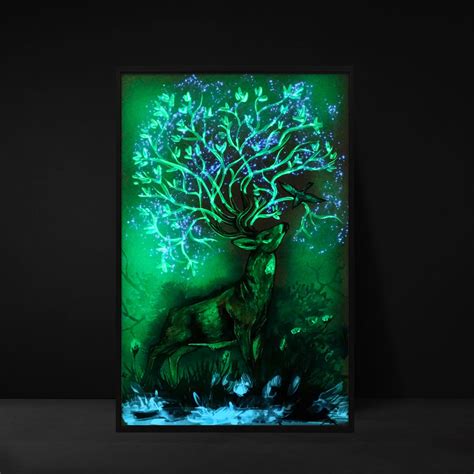 Words of the Forest Glow in the Dark Art Deer Art Deer Glow - Etsy