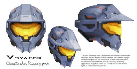 Voyager Helmet Concept Art by Christopher Rapczynski : r/ImaginaryHalo