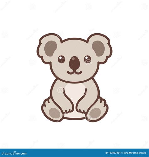 Cute cartoon koala stock vector. Illustration of grey - 137837854