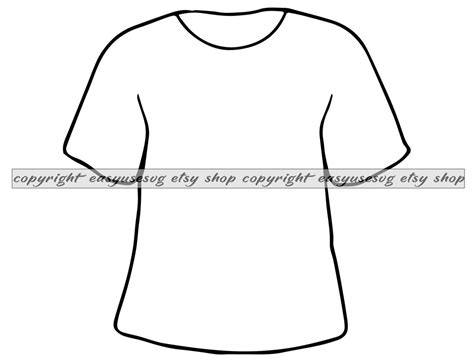 Tshirt Outline SVG DXF Png Clipart Silhouette Cut File - Etsy