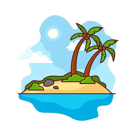 Desert Island illustration 173923 Vector Art at Vecteezy