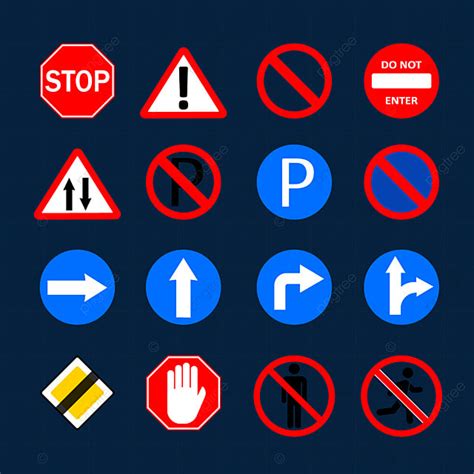 Traffic Sign Vector Hd PNG Images, Traffic Signs Printable, Printable Street Signs Template ...