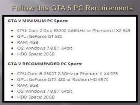 Gta 5 pc requirements