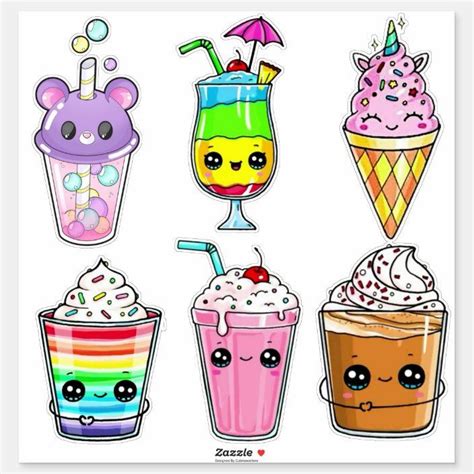 PEGATINA TIERN DRINKS- SWEET DESIGNS | Zazzle.com 365 Kawaii, Kawaii Love, Arte Do Kawaii ...