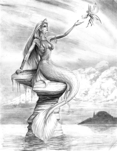 Pencil Drawings Of Mermaids