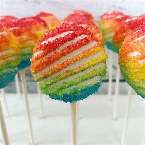 Rainbow cake pops | Rainbow sprinkle cakes, Rainbow cake pops, Cake pops