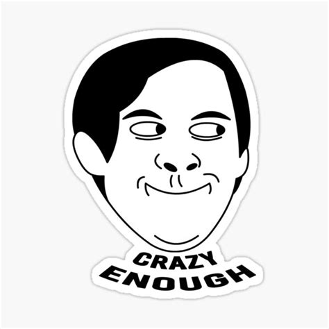 "Crazy Enough peter parker meme face sticker" Sticker for Sale by ...