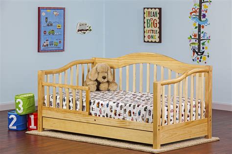 Dream On Me Toddler Day Bed with Storage Drawer, Natural - Baby - Toddler Furniture - Toddler Beds