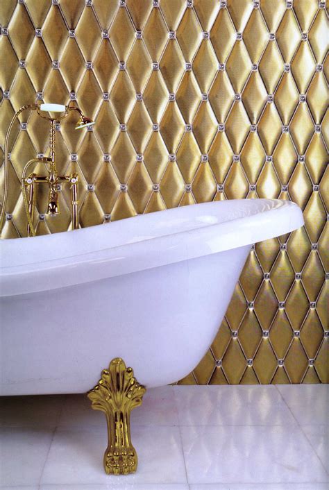 Design trends: style with tiles | Gold bathroom, Gold tile, Bathroom decor luxury