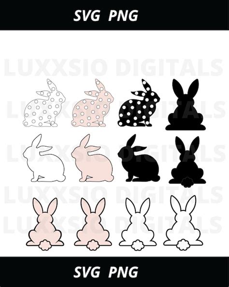 Bunny Silhouette Svg Cute Bunny Svg Bunny Outline Svg | Etsy