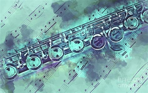 Blue flute watercolor Painting by Delphimages Photo Creations - Fine ...