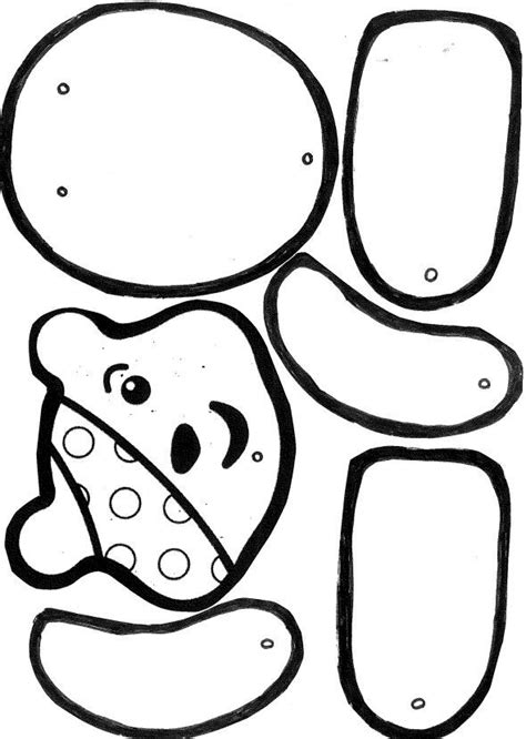 Pudsey Bear Template Sketch Coloring Page