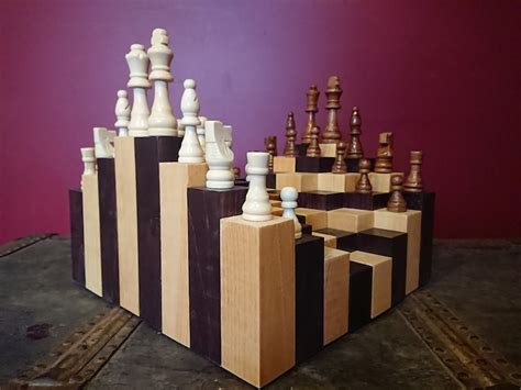 Unique Chess Set Large Handmade 3d Chess Decor Wood Board - Etsy Canada