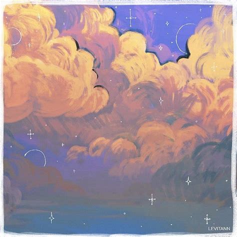 🌙 . . . . . #art #artinstagram #illustration #sky #clouds #aesthetic #digitalart # ...