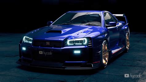 Nissan Skyline R34 GTR Custom Wide Body Kit by Hycade Buy with delivery, installation ...