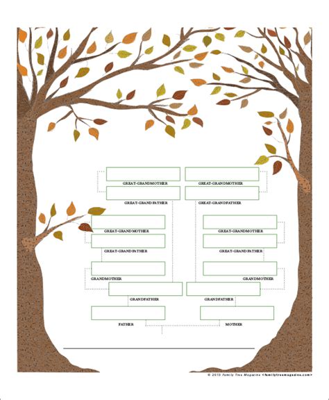 FREE 8+ Sample Blank Family Tree Templates in MS Word | PDF