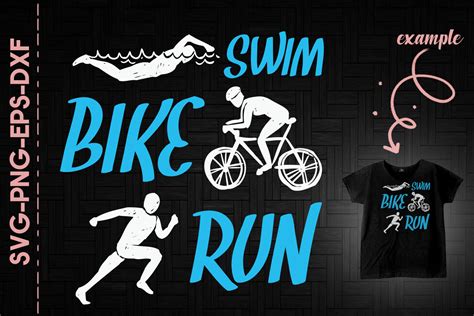 Swim Bike Run Triathlon Running By Utenbaw | TheHungryJPEG