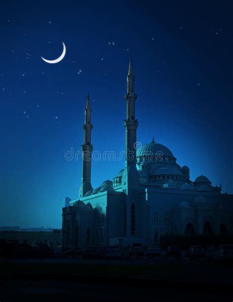 Moon and mosque. A Ramadan moon and the mosque at night , #AFF, #mosque, #Moon, #Ramadan, #night ...