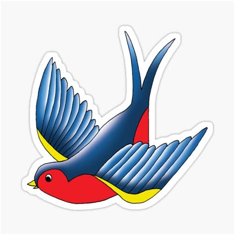 "Swallow Bird Tattoo" Sticker for Sale by tigressdragon | Redbubble