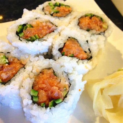 Spicy hamachi maki. It has just enough kick without completely burning out your mouth. Cha Cha ...