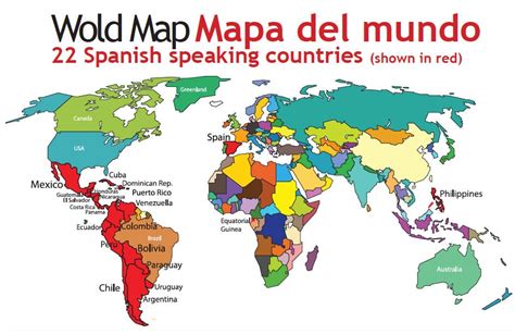 Printable Map Of Spanish Speaking Countries